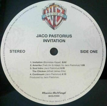 Vinyl Record Jaco Pastorius - Invitation (LP) - 2
