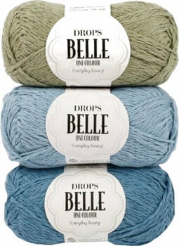 Knitting Yarn Drops Belle Uni Colour 13 Dark Jeans Blue - 3