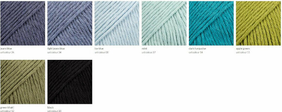 Knitting Yarn Drops Cotton Light Uni Colour 12 Green Khaki Knitting Yarn - 5