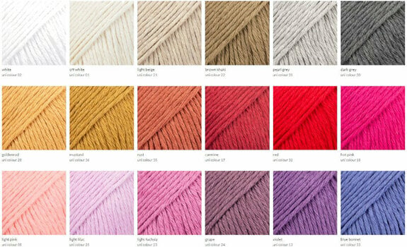 Knitting Yarn Drops Cotton Light Uni Colour 24 Grape - 4