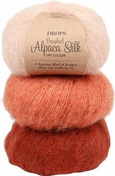 Pletací příze Drops Brushed Alpaca Silk 06 Coral - 3