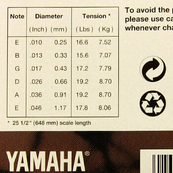 Cordes pour guitares électriques Yamaha EN 10 - 2