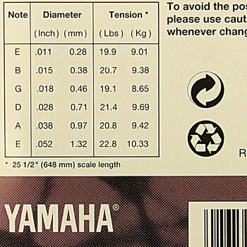 Cordas para guitarra elétrica Mi Yamaha EN11 - 2