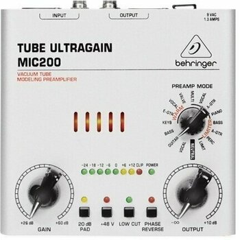 Mikrofonin esivahvistin Behringer MIC 200 TUBE ULTRAGAIN - 3