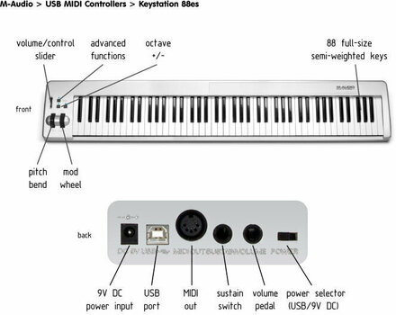 Clavier MIDI M-Audio Keystation 88 es - 2