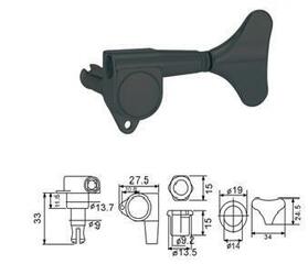 Štimer za bas gitaru Dr.Parts BMH7105-R4 Black Štimer za bas gitaru - 1