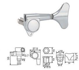 Štimer za bas gitaru Dr.Parts BMH7105-R4 Krom Štimer za bas gitaru - 1