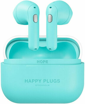 True trådlös in-ear Happy Plugs Hope Turquoise - 3