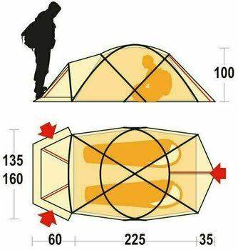 Tent Ferrino Snowbound 2 Tent Orange Tent - 3