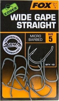 Amo Fox Edges Wide Gape Straight Hook # 5 Silver - 2