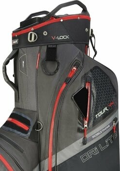 Golf Bag Big Max Dri Lite V-4 Cart Bag Charcoal/Black/Red Golf Bag - 8
