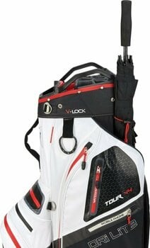 Golftas Big Max Dri Lite V-4 Cart Bag Black/White/Red Golftas - 9
