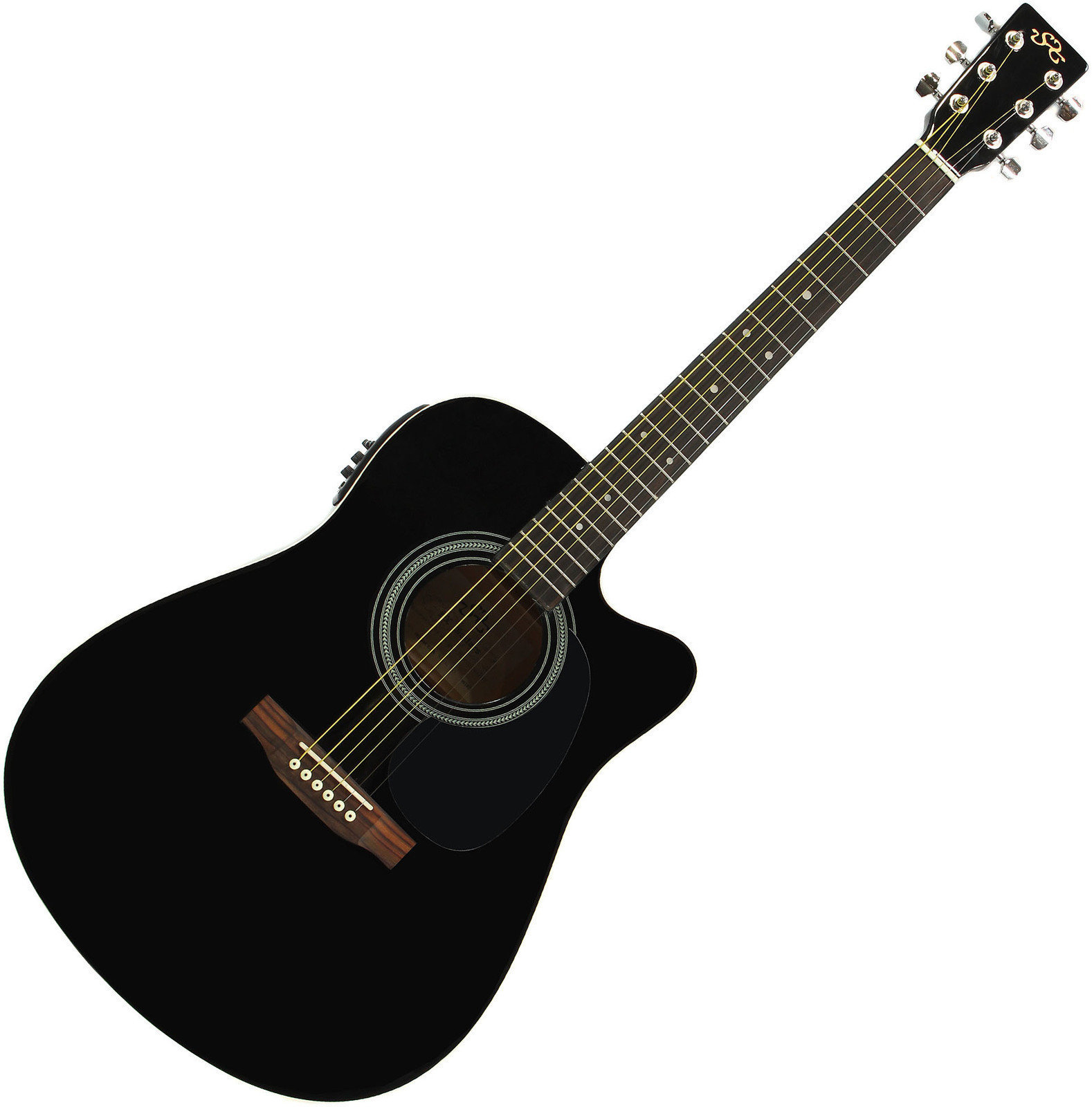 Guitare Dreadnought acoustique-électrique SX MD160-CE Black