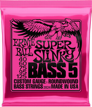Struny do gitary basowej 5-strunowej Ernie Ball 2824 Super Slinky - 1