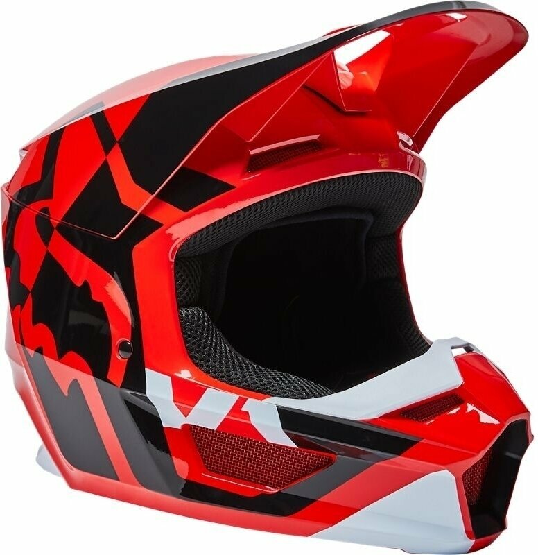 Hjälm FOX Youth V1 Lux Helmet Fluo Red YM Hjälm