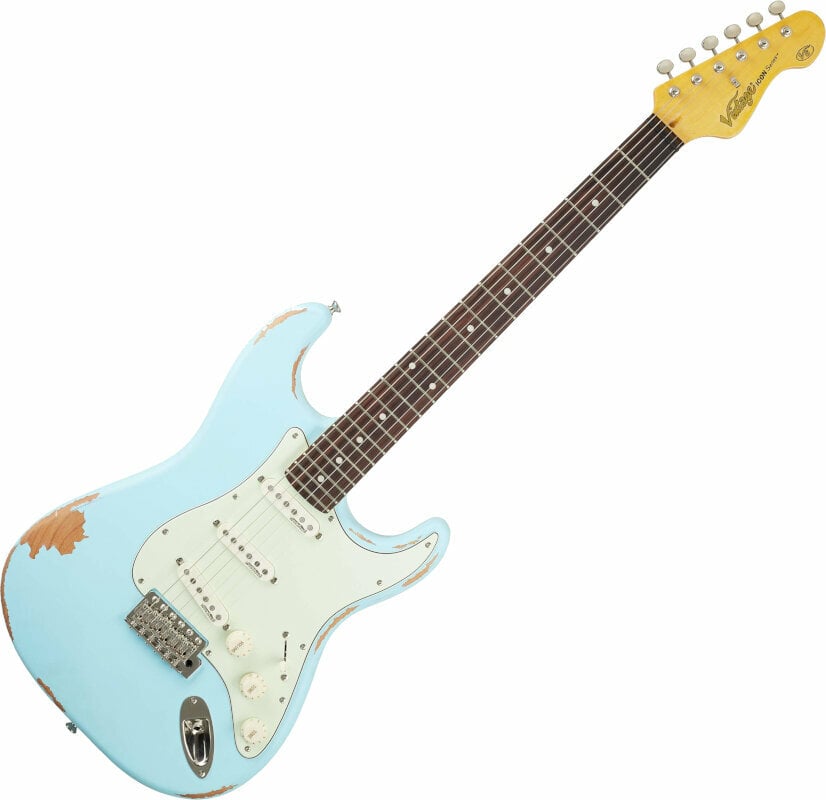 Elektromos gitár Vintage V6MRLB Distressed Laguna Blue