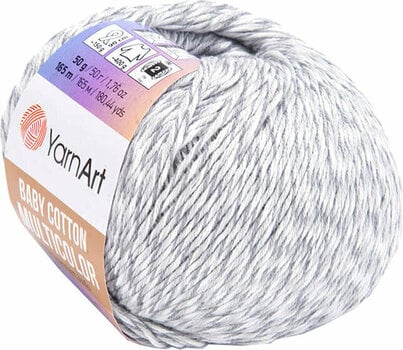 Strickgarn Yarn Art Baby Cotton Multicolor 5202 Grey White - 1