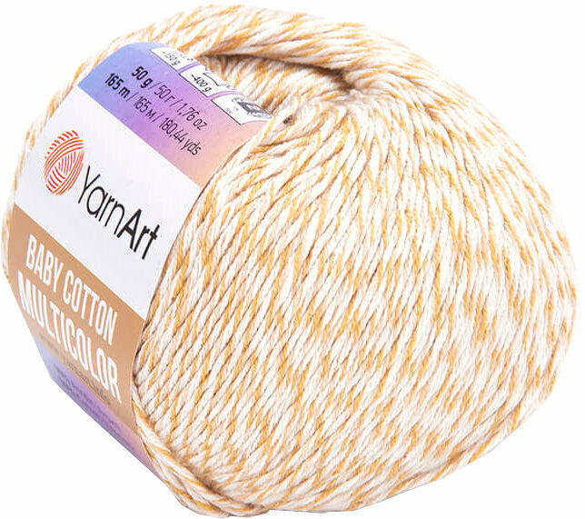 Fil à tricoter Yarn Art Baby Cotton Multicolor 5203 Beige Brown