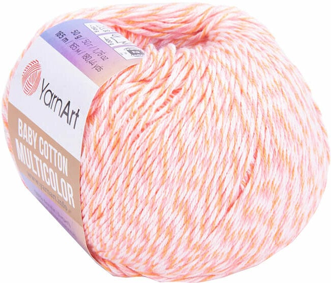 Fios para tricotar Yarn Art Baby Cotton Multicolor 5205 Orange Pink