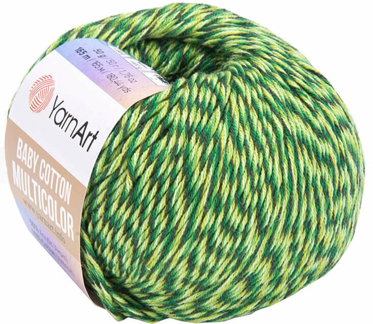 Fil à tricoter Yarn Art Baby Cotton Multicolor 5207 Green