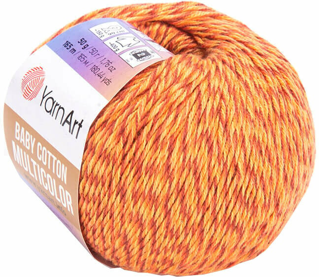 Fire de tricotat Yarn Art Baby Cotton Multicolor 5208 Orange