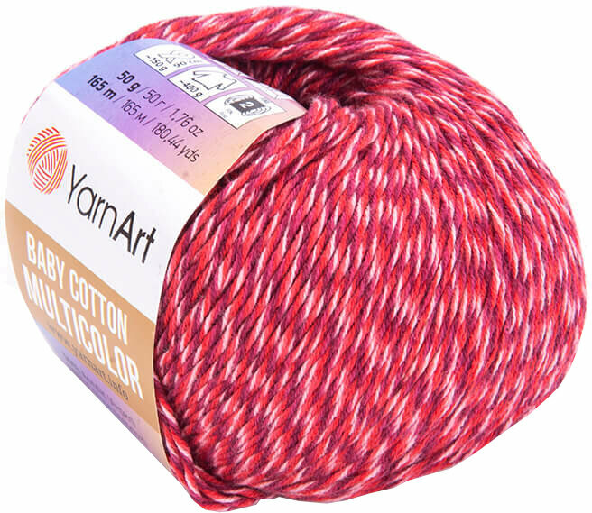 Kötőfonal Yarn Art Baby Cotton Multicolor 5209 Bordeaux Red Kötőfonal