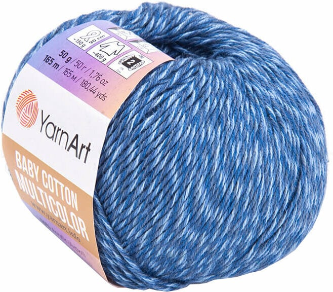 Hilo de tejer Yarn Art Baby Cotton Multicolor 5210 Blue Hilo de tejer