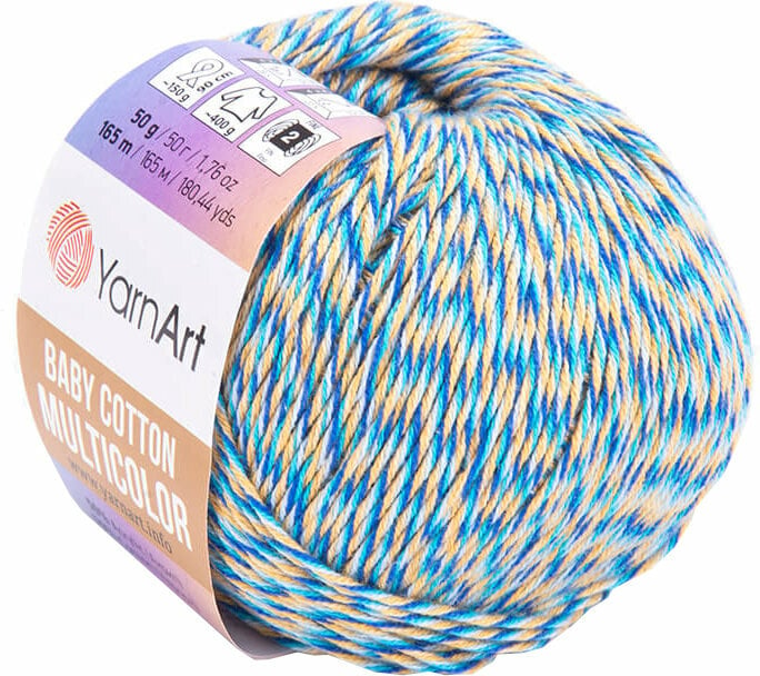 Fil à tricoter Yarn Art Baby Cotton Multicolor 5211 Blue Yellow