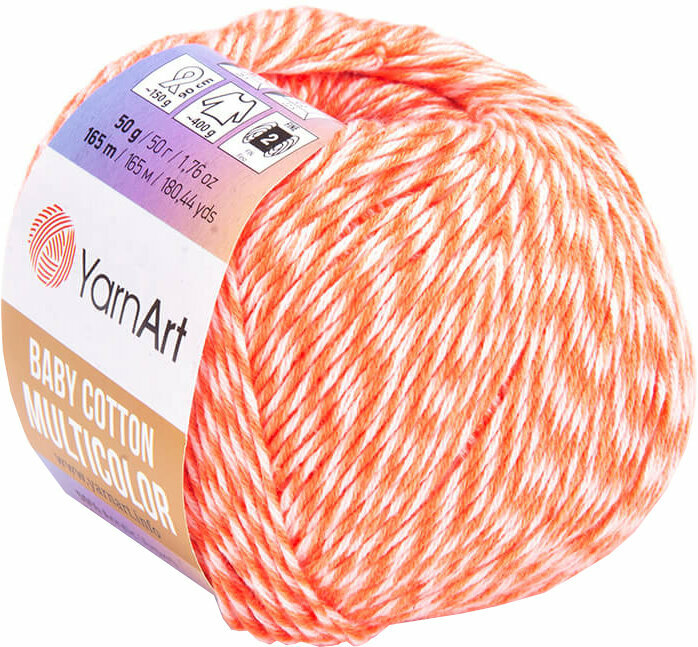 Strickgarn Yarn Art Baby Cotton Multicolor Strickgarn 5216 Neon Orange