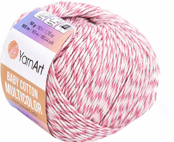 Pletacia priadza Yarn Art Baby Cotton Multicolor 5217 Pink Mint Pletacia priadza