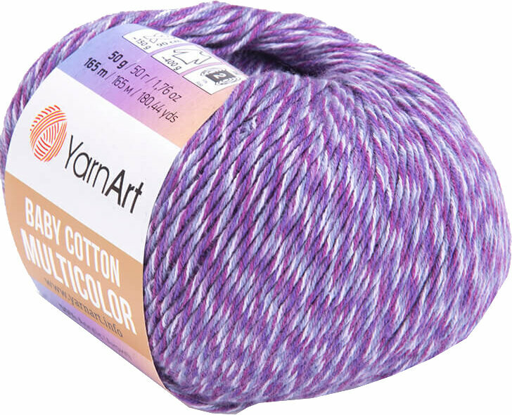 Breigaren Yarn Art Baby Cotton Multicolor Breigaren 5218 Purple