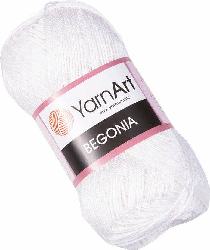 Pletilna preja Yarn Art Begonia 003 White Pletilna preja