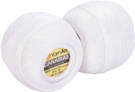 Плетене на една кука прежда Yarn Art Canarias 1000 Optic White - 1
