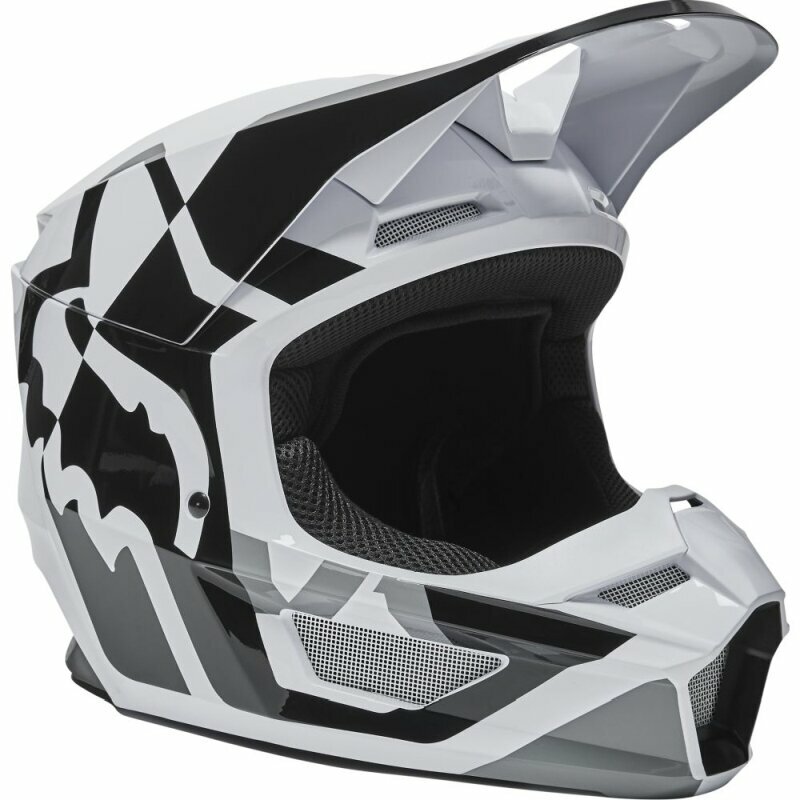 Casque FOX Youth V1 Lux Helmet Black/White YL Casque