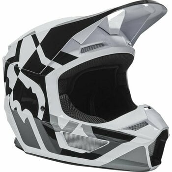 Helm FOX Youth V1 Lux Helmet Black/White YL Helm - 1