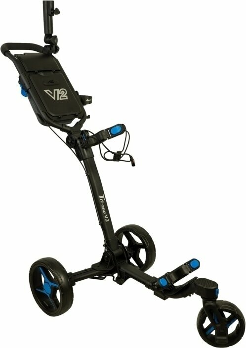 Manuální golfové vozíky Axglo Tri-360 V2 3-Wheel SET Black/Blue Manuální golfové vozíky