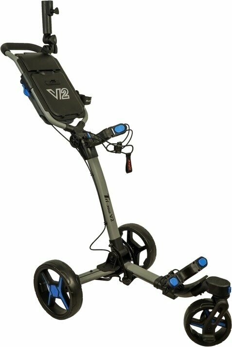 Ručna kolica za golf Axglo Tri-360 V2 3-Wheel SET Grey/Blue Ručna kolica za golf