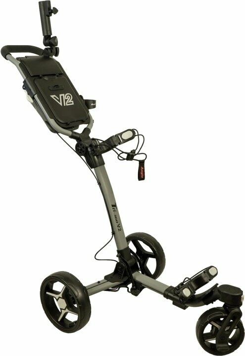 Manuální golfové vozíky Axglo Tri-360 V2 3-Wheel SET Grey/Grey Manuální golfové vozíky