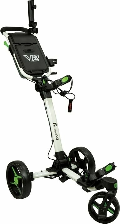 Wózek golfowy ręczny Axglo Tri-360 V2 3-Wheel SET White/Green Wózek golfowy ręczny