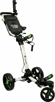 Ročni voziček za golf Axglo Tri-360 V2 3-Wheel SET White/Green Ročni voziček za golf - 1