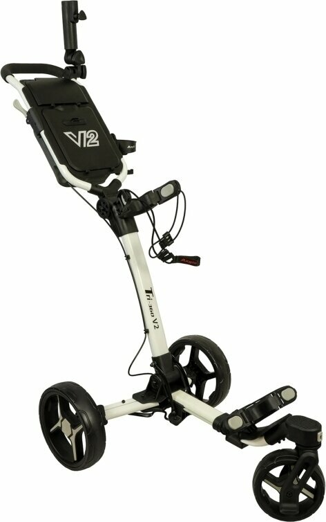 Ročni voziček za golf Axglo Tri-360 V2 3-Wheel SET White/Grey Ročni voziček za golf