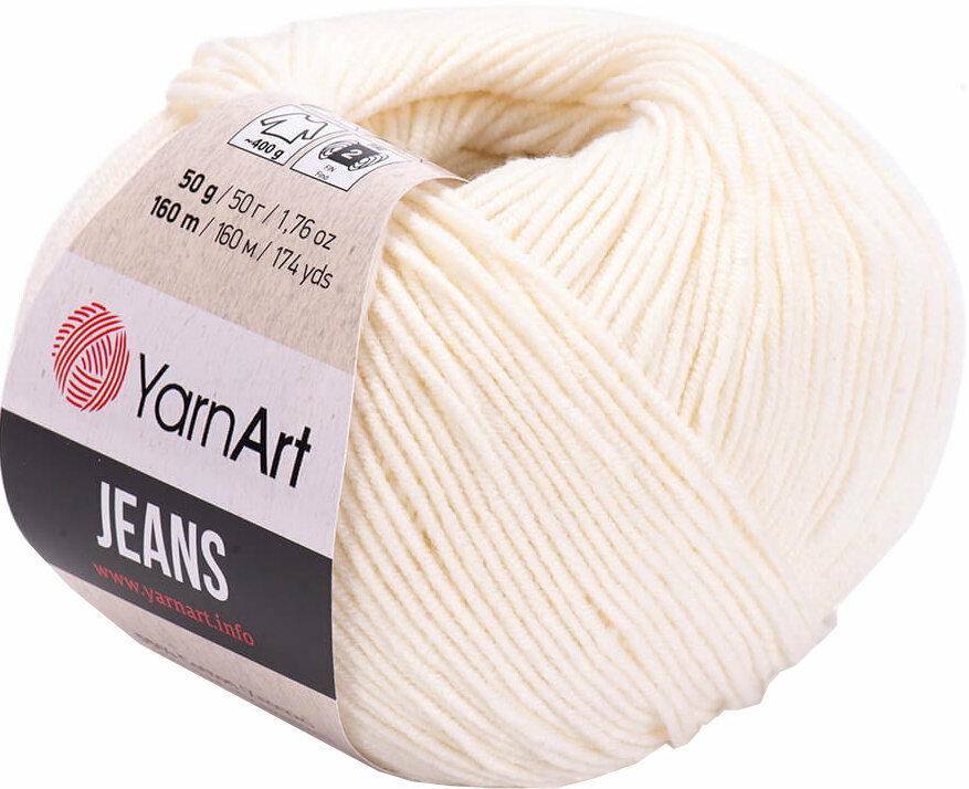 Fios para tricotar Yarn Art Jeans 03 Off White
