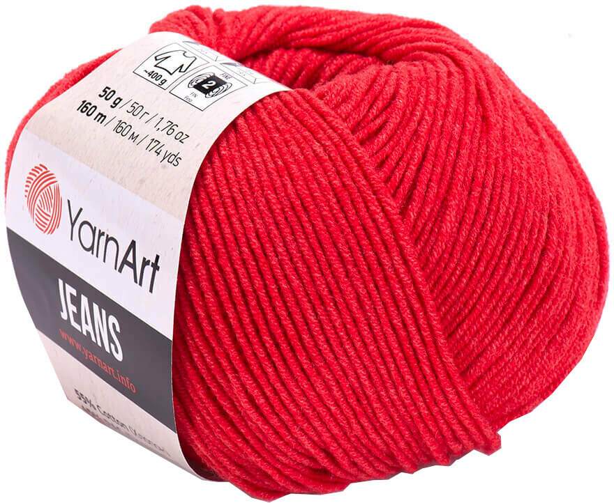 Fios para tricotar Yarn Art Jeans 26 Reddish Orange