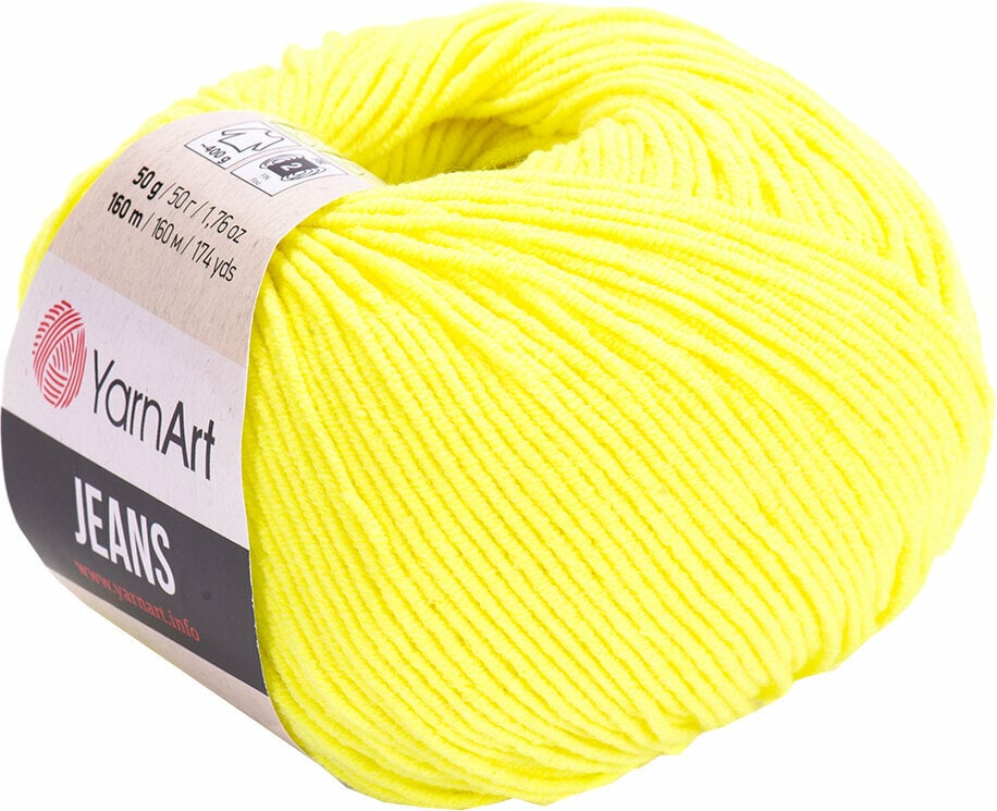 Hilo de tejer Yarn Art Jeans 58 Neon Yellow Hilo de tejer