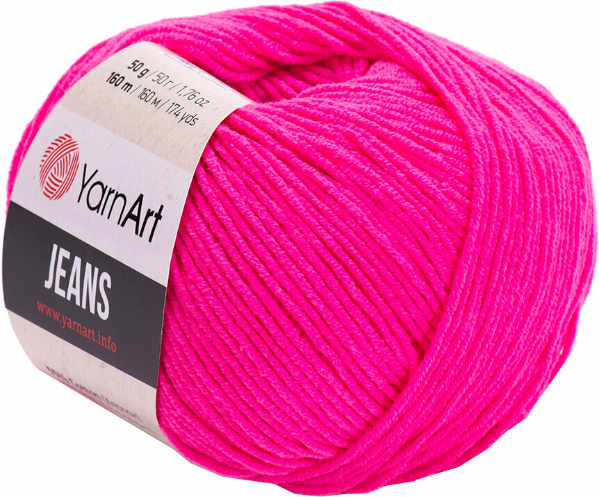 Плетива прежда Yarn Art Jeans 59 Neon Pink