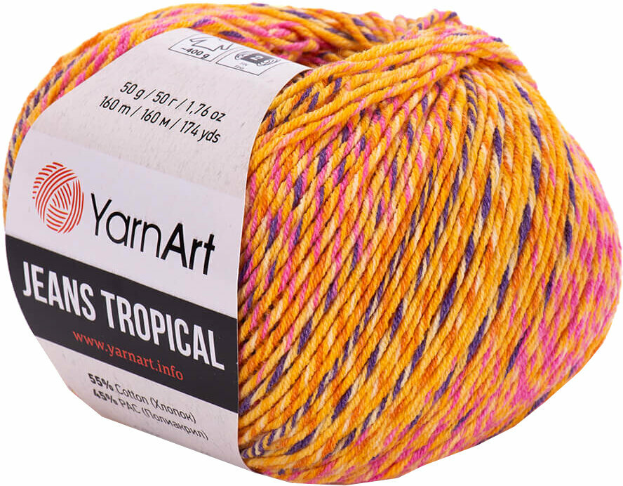 Fios para tricotar Yarn Art Jeans Tropical 617 Multi Fios para tricotar