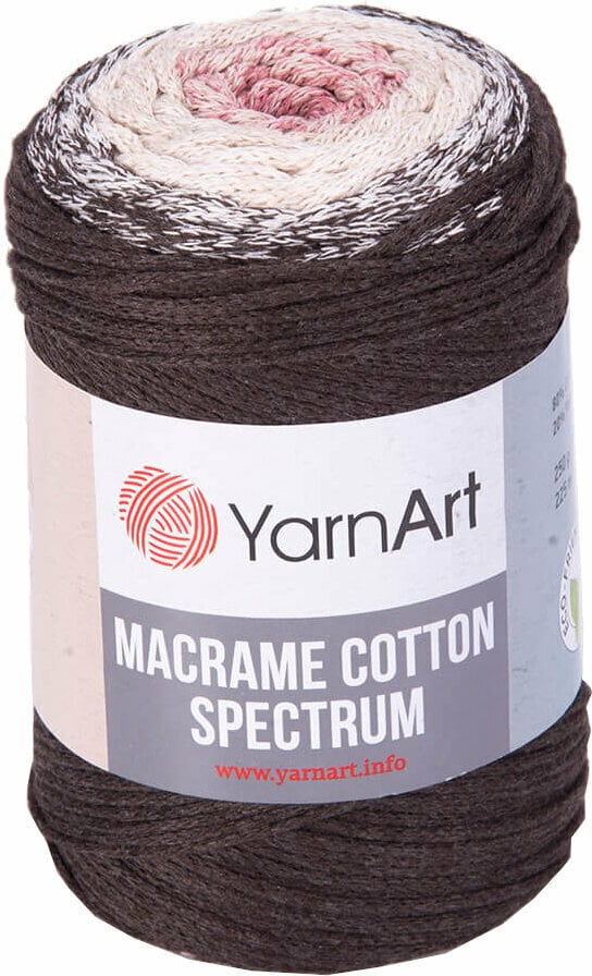 Cable Yarn Art Macrame Cotton Spectrum 1302 Brown Pink Cable