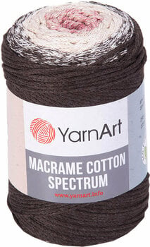 Cable Yarn Art Macrame Cotton Spectrum 1302 Brown Pink Cable - 1