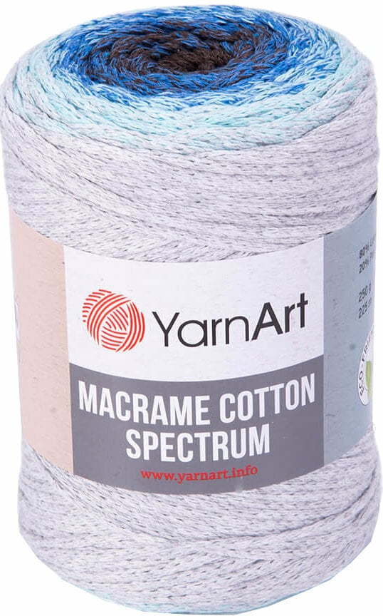 Cable Yarn Art Macrame Cotton Spectrum 1304 Grey Blue Cable