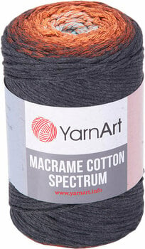 Cable Yarn Art Macrame Cotton Spectrum 1307 Terracotta Grey Cable - 1